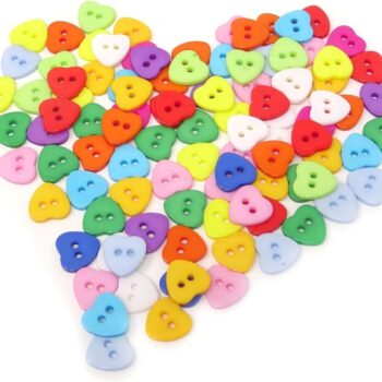 100st knappar i resin - Hjärtan -