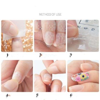 240st Dubbelsidigt False Nail Art Tejplim - Nagellim