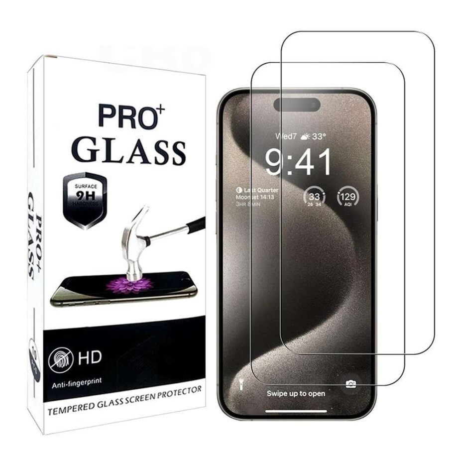 3st Härdat glas iPhone 15 / 15 pro - Skärmskydd
