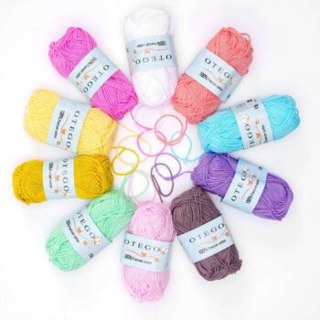 10-pack Bomullsgarn, Cotton Knitting, Crochet Yarn 49m/rulle