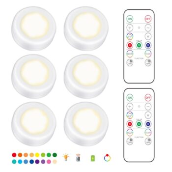 6st LED-spotlights 2 fjärrkontroller RGB Design - Flerfärgade