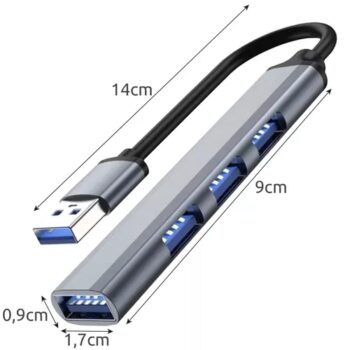 Kompakt och mångsidig 4-ports USB-hubb