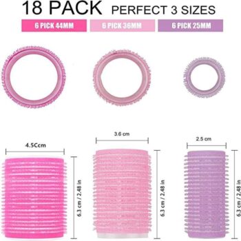 25-Pack Hårrullar, Clips, Kam med Delare, Hårrullare Papiljotter
