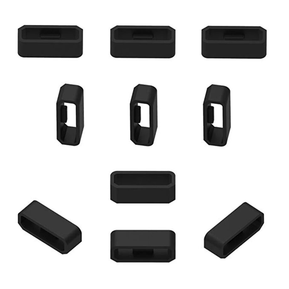 Svarta Öglor för 22 mm Klockarmband - 10-Pack