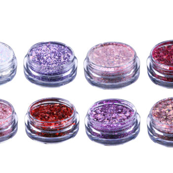 Nagelglitter mix - White, Pink, Purple