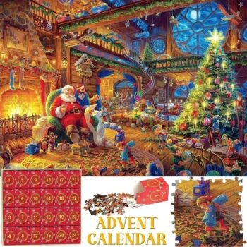 Pussel Adventskalender 2024 - Julpussel med 1008 bitar - Jultomte