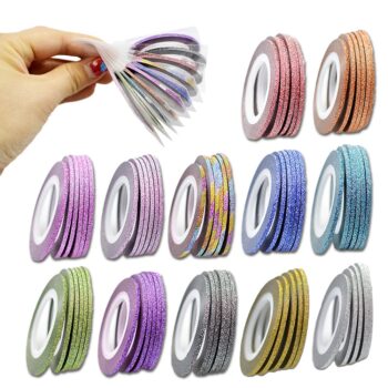 Glittrig striping tape, nageltejp