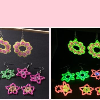 Glow in the Dark Pärlset – Komplett DIY-kit med självlysande pärlor, tråd & tillbehör
