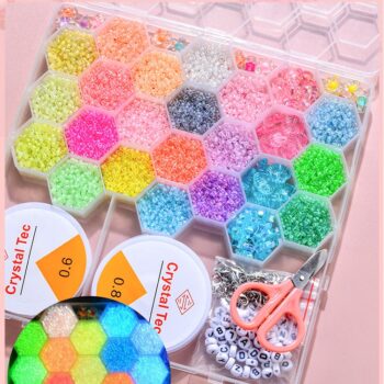 Glow in the Dark Pärlset – Komplett DIY-kit med självlysande pärlor, tråd & tillbehör