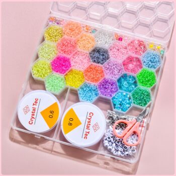 Glow in the Dark Pärlset – Komplett DIY-kit med självlysande pärlor, tråd & tillbehör