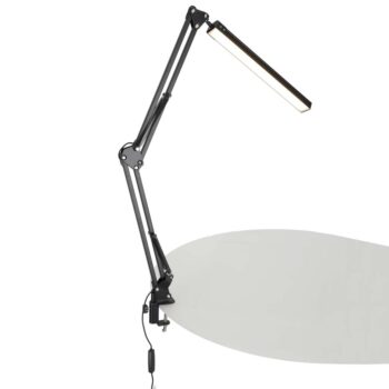 LED Skrivbordslampa USB – Justerbar Arm, 3 Ljuslägen & 10 Steg | Fot eller Klämfäste