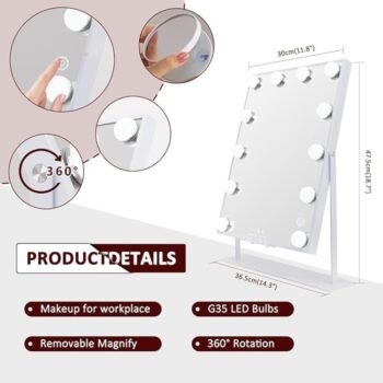 Professionell Sminkspegel med LED-belysning – Modern och Funktionell Design