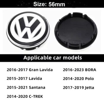 4-Pack Volkswagen Centrumkåpor – Hjulnav Emblem