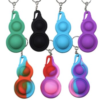 Pop it fidget nyckelring i silikon 2-pack Push Pop Bubble 8,9x4,5 cm